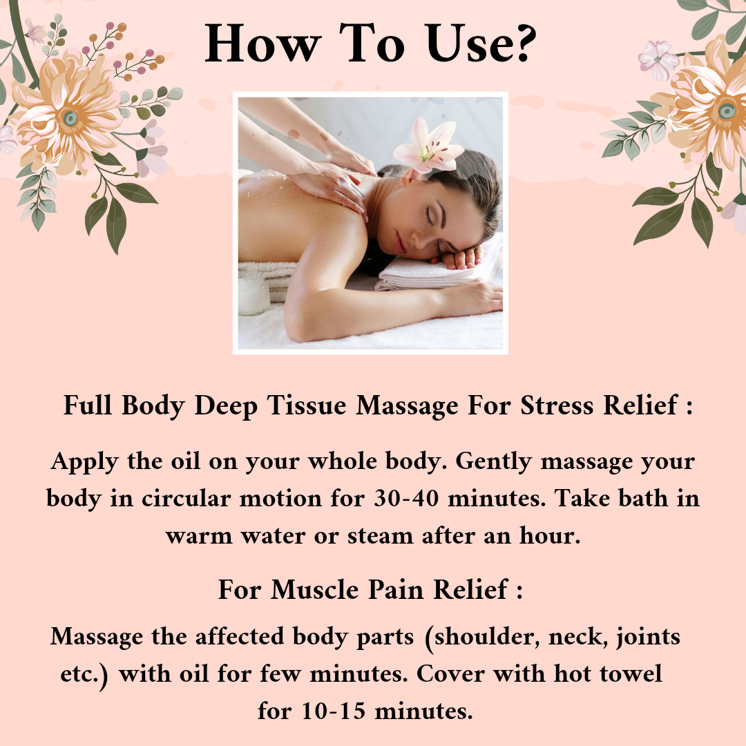 Nesa Relaxation Massage Oil - Natural Blend of Chamomile, Lavender, and Clove Oils for Stress Relief & Muscle Relaxation - 100 ml | Soothing Body Massage Oil