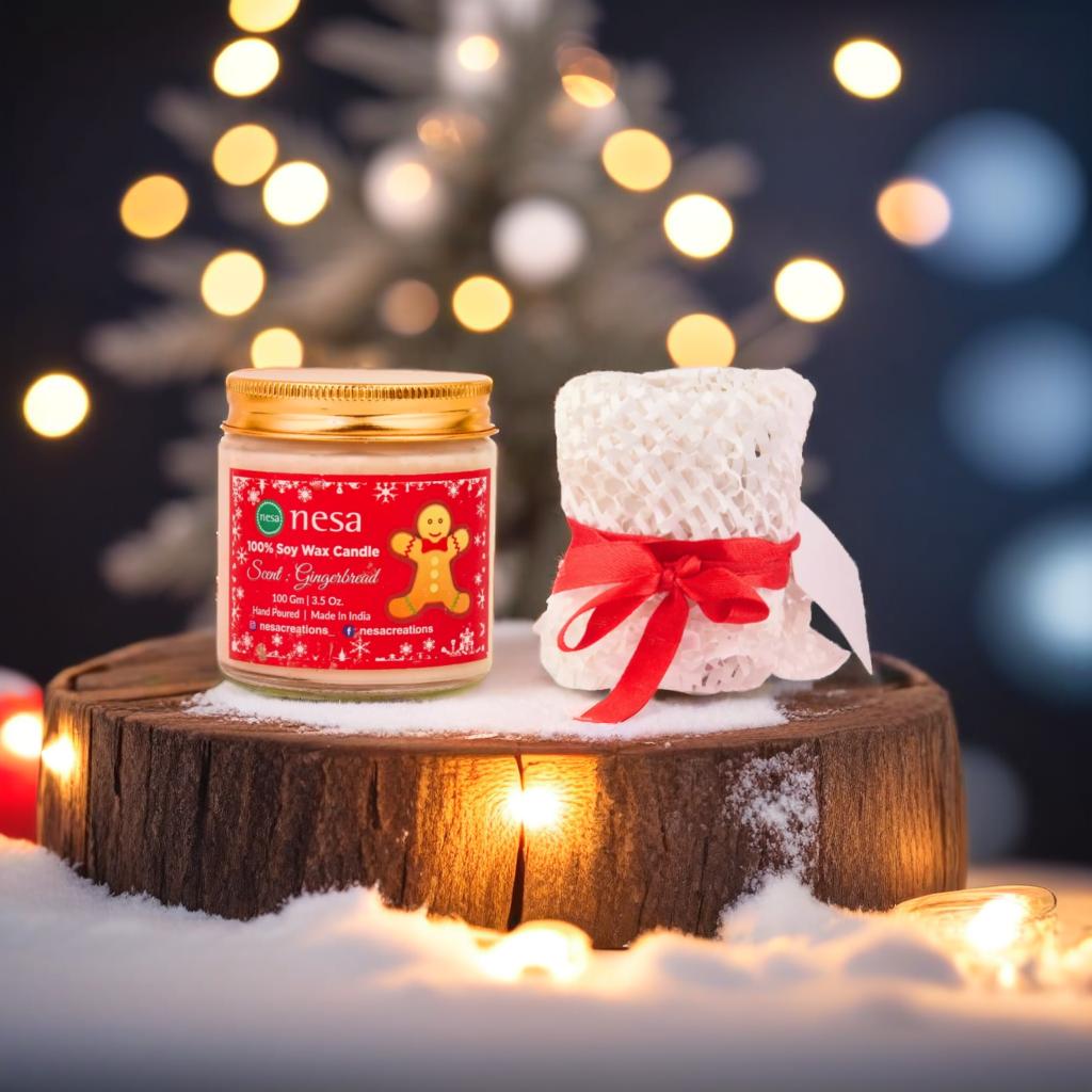Nesa Christmas Special Gingerbread Scented Candle – Warm & Festive Holiday Aroma-Candle Gifting