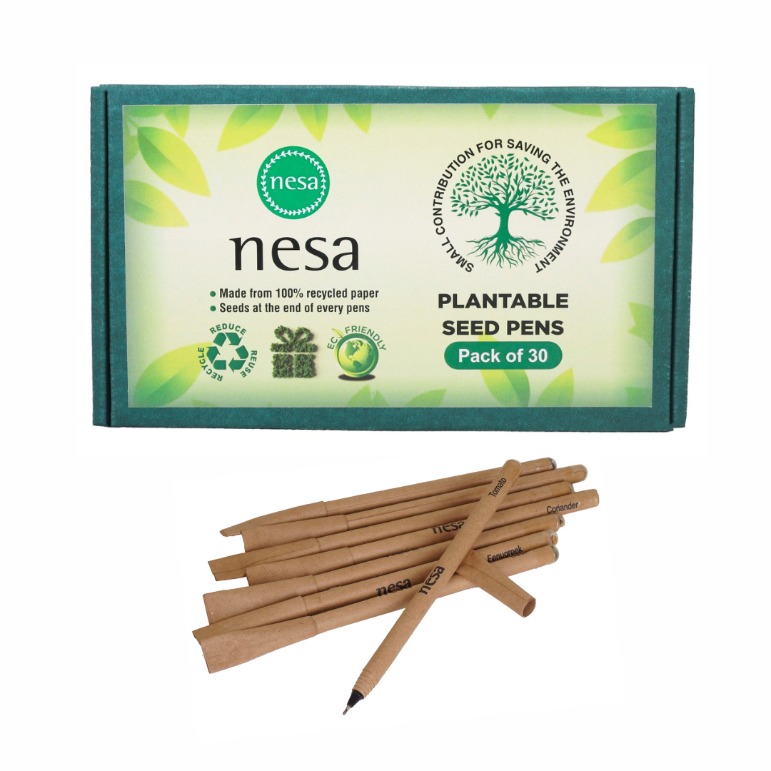Nesa Plantable Seed Kraft Paper Pens | Ink : Blue | Eco-friendly | Grow Plants From Pens