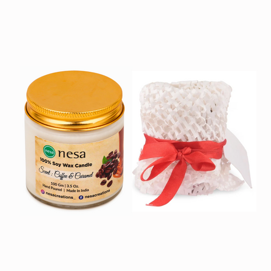 شمعة نيسا الفاخرة المعطرة - برائحة القهوة والكراميل - شمع الصويا 100% - 100 غرام - ديكور منزلي وهدايا أساسية