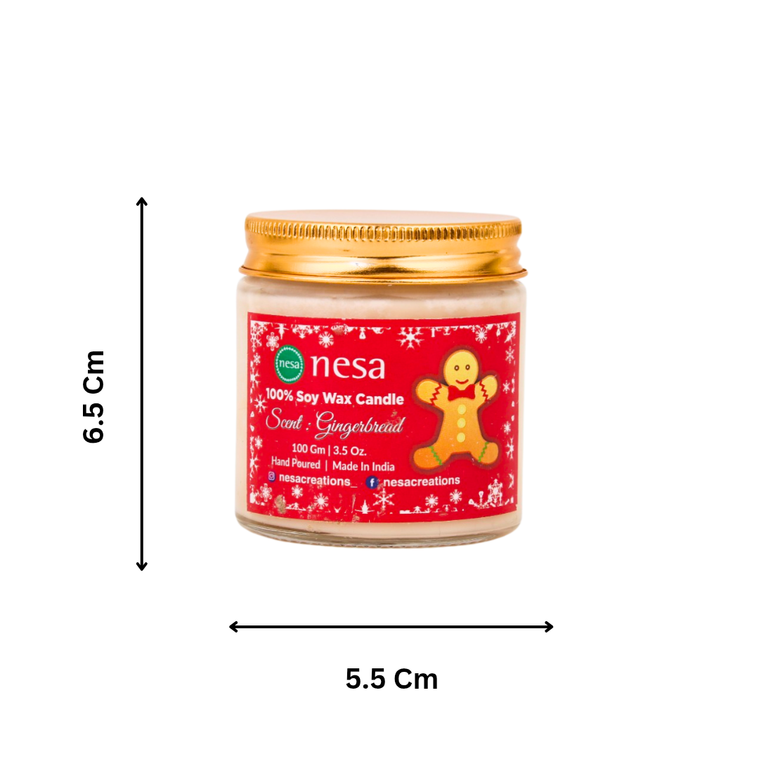 Nesa Christmas Special Gingerbread Scented Candle – Warm & Festive Holiday Aroma