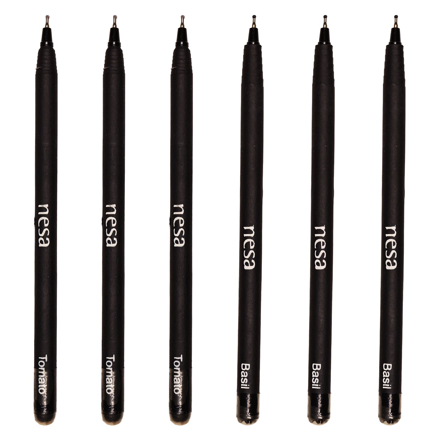 nesa Plantable Seed Recycled Black Paper Body Ball Pens with Metal Clip & Cap Closure | Blue Ink | Eco Friendly & Sustainable Stationery for Corporate and Men’s Gifts