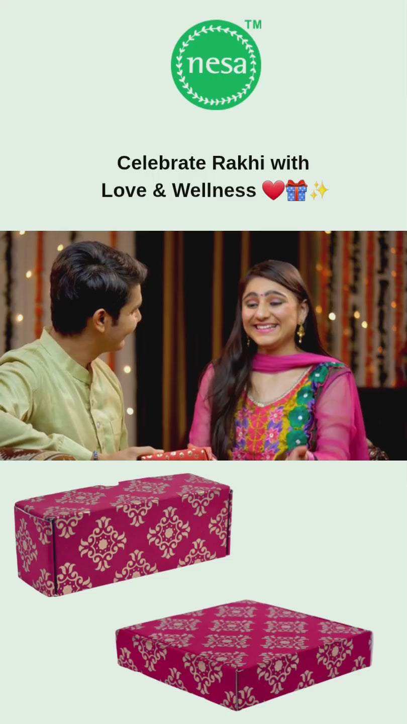 Load video: Celebrate Eco-friendly Rakhi with Nesa – Thoughtful gifts like plantable seed pens, scented candles and handmade bath and body care wrapped in love, joy, and festive glow. Limited-time special offer inside!
